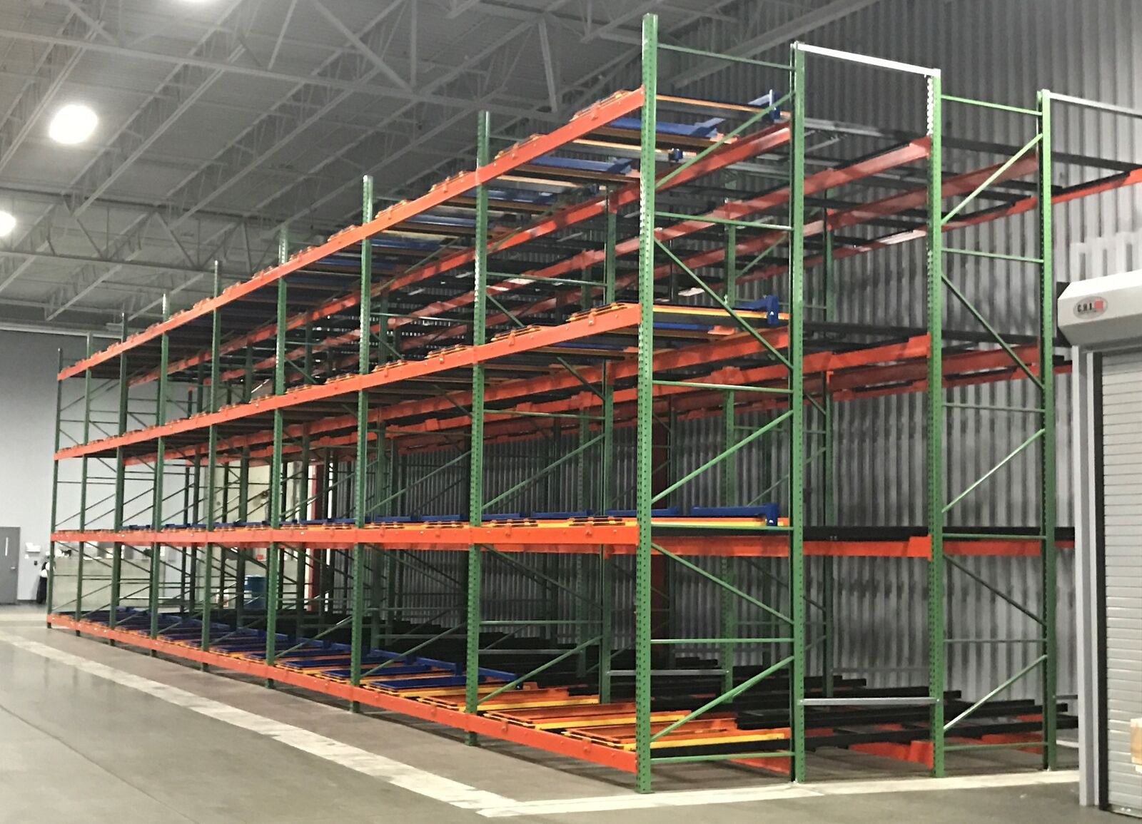 Pushback Rack storage arrangement